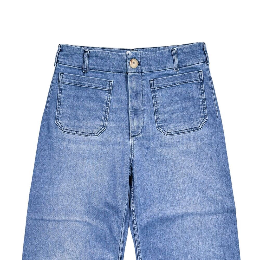 Maeve Womens 31P The Colette Cropped Wide Leg Jeans High Rise Blue Denim Casual - Picture 5 of 9